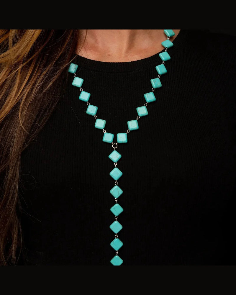 Turquoise Diamond V Necklace-Necklaces-West & Co-kidtasticsgymnastics