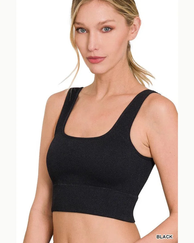 Ribbed Square Neck Cropped Tank Top-Bralettes-Zenana-S/M-Black-kidtasticsgymnastics