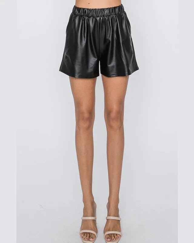 Faux Leather Shorts-shorts-Cezanne-Small-Black-kidtasticsgymnastics