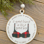 Christmas Wooden Ornaments-Holiday Ornaments-Willow's Corner-Plaid Bra-kidtasticsgymnastics