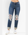 Mid-Rise Buffalo Plaid Jeans-Jeans-Judy Blue-1(25)-kidtasticsgymnastics