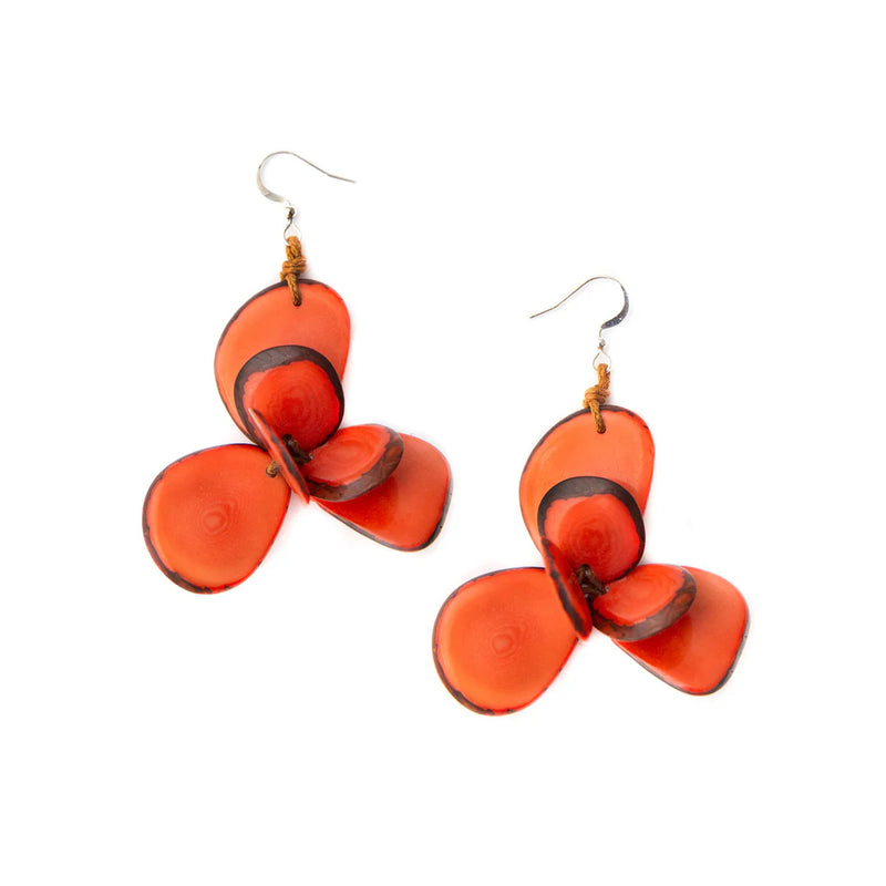 Florence Earrings-Earrings-Tagua by Soraya-Poppy Coral-kidtasticsgymnastics