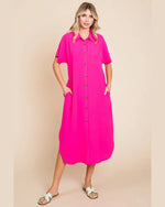 Solid Midi Dress-Dresses-Jodifl-Small-Hot Pink-kidtasticsgymnastics