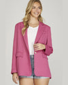 Single Breasted Woven Blazer-Blazer-She + Sky-Small-Hot Pink-kidtasticsgymnastics