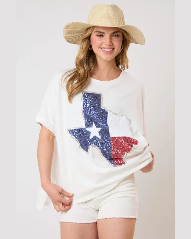 Texas Flag Top-Tops-Fantastic Fawn-White-Small-kidtasticsgymnastics