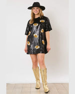 All Over Football Sequin Dress-Dresses-Fantastic Fawn-Black-Small-kidtasticsgymnastics