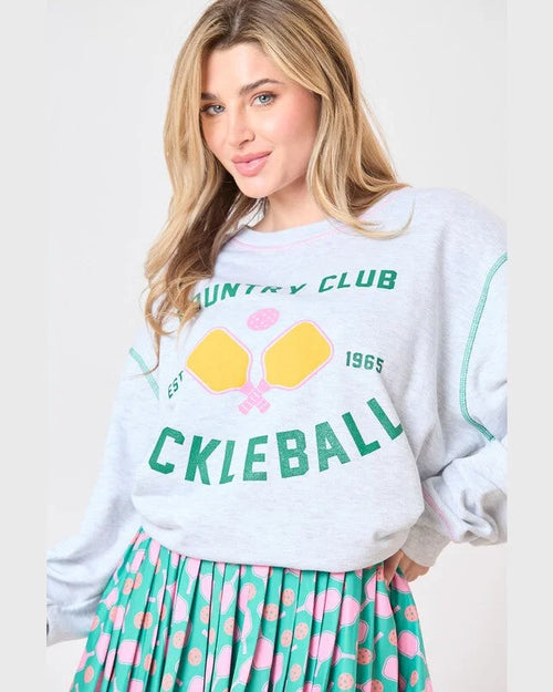 Pickleball Sweatshirt-Sweatshirt-Peach Love California-Grey-Small-kidtasticsgymnastics