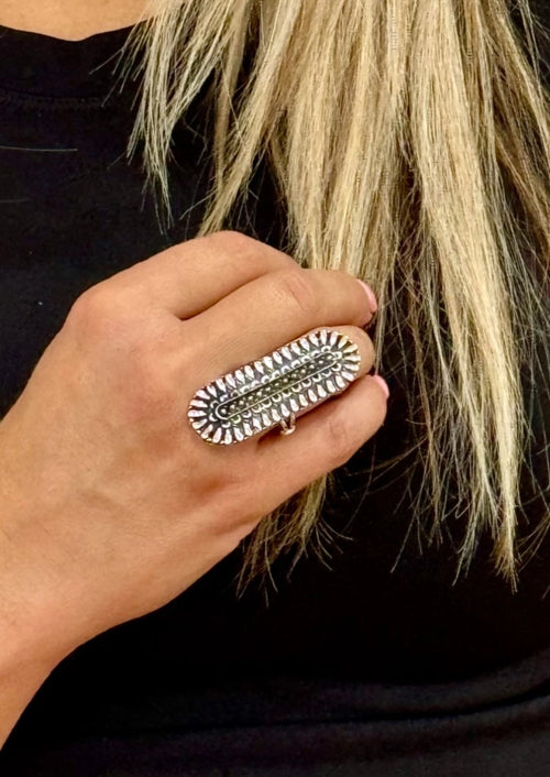 Elongated Silver Cluster Ring-Rings-West & Co-kidtasticsgymnastics