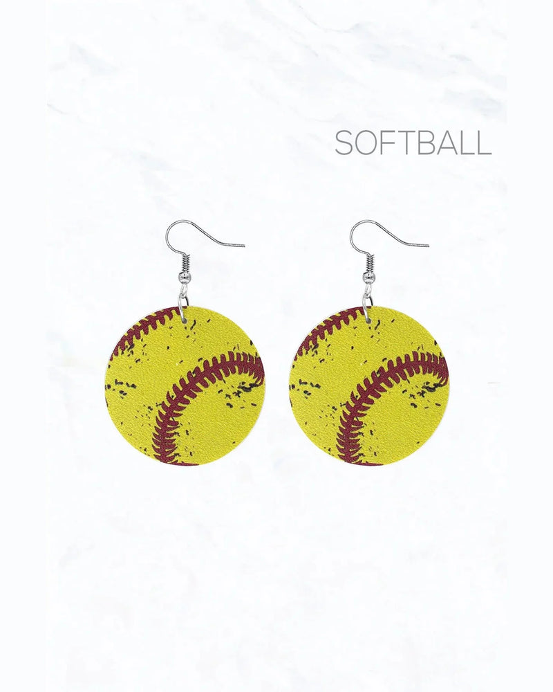 Softball Earrings-Earrings-Suzie Q USA-kidtasticsgymnastics