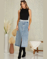 Denim Midi Skirt-Skirts-She + Sky-Small-Light Denim-kidtasticsgymnastics