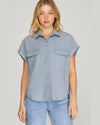 Drop Shoulder Button Up Top-Shirts & Tops-She+Sky-Small-Lt. Blue-kidtasticsgymnastics