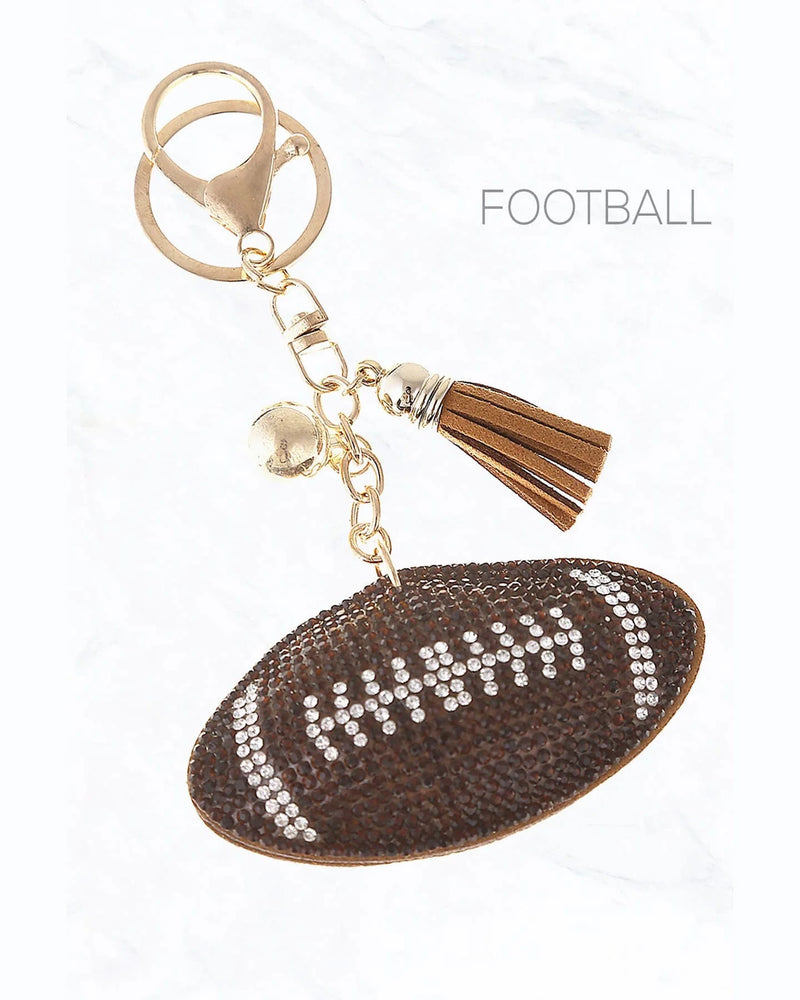 Rhinestone Football Keychain-Keychains-Suzie Q USA-kidtasticsgymnastics