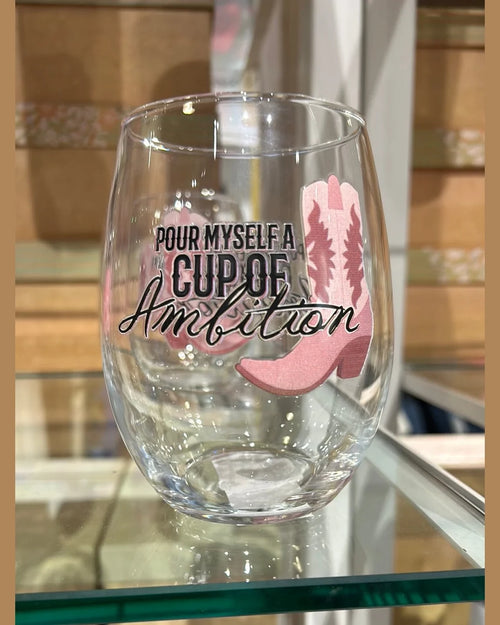 17oz Stemless Wine Glass-Wine Glasses-Carson Home Accents-Cup of Ambition-kidtasticsgymnastics