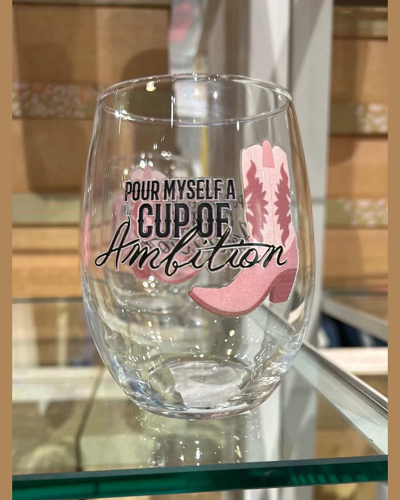 17oz Stemless Wine Glass-Wine Glasses-Carson Home Accents-Cup of Ambition-kidtasticsgymnastics