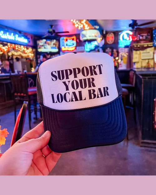 Support Your Local Bar Trucker Cap-Hats-Turquoise and Tequila-kidtasticsgymnastics