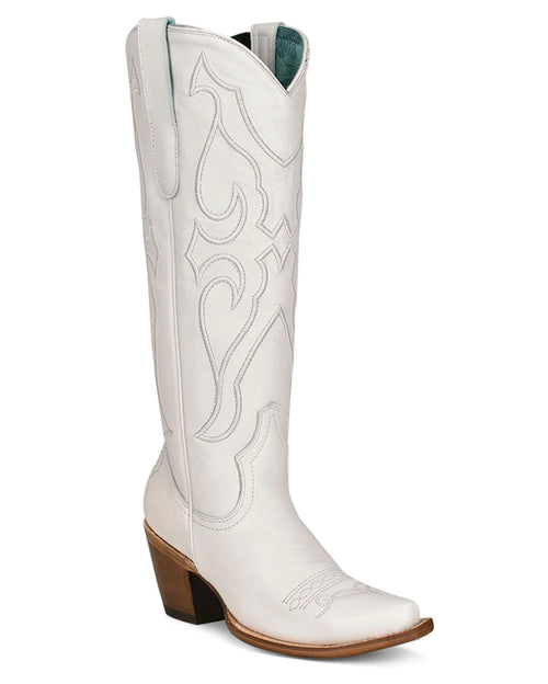 Tall White Pattern And Inlay Boot-Boots-Corral Boots-6-kidtasticsgymnastics