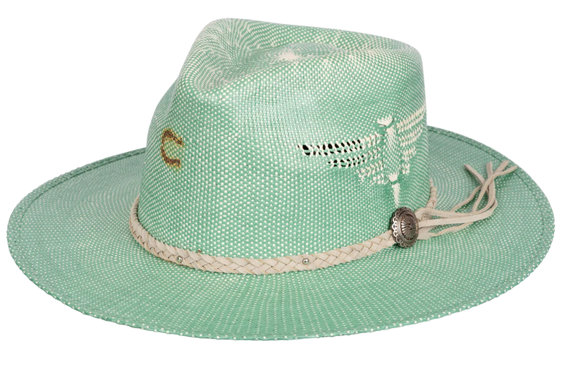 Charlie 1 Horse Topo Chico Straw Hat-hat-Hatco-Jade/Natural-Small-kidtasticsgymnastics