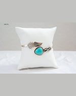 Feather Cuff Bracelet-Bracelets-Just Fabulous-Turquoise-kidtasticsgymnastics