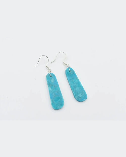 Turquoise Slab Earrings-Earrings-Jennifer Ponson-kidtasticsgymnastics