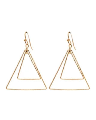 Double Layered Triangle Earrings-Earrings-What's Hot Jewelry-Gold-kidtasticsgymnastics