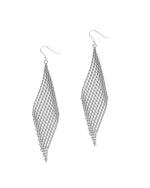 Mesh Diamond Shape Earrings-Earrings-What's Hot Jewelry-Silver-kidtasticsgymnastics