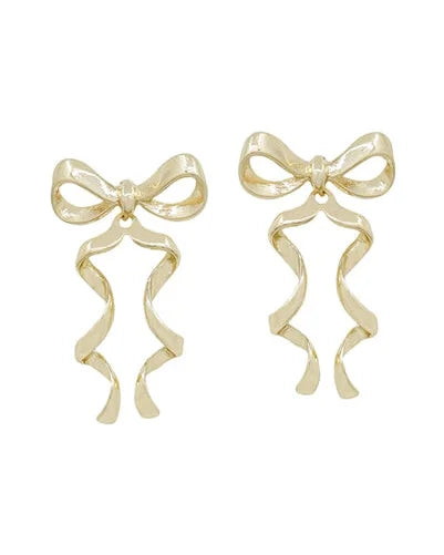 Gift Bow Earrings-Earrings-What's Hot Jewelry-Gold-kidtasticsgymnastics