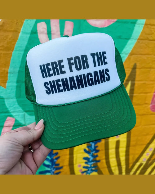 Here For The Shenanigans Trucker Cap-Hats-Turquoise and Tequila-kidtasticsgymnastics