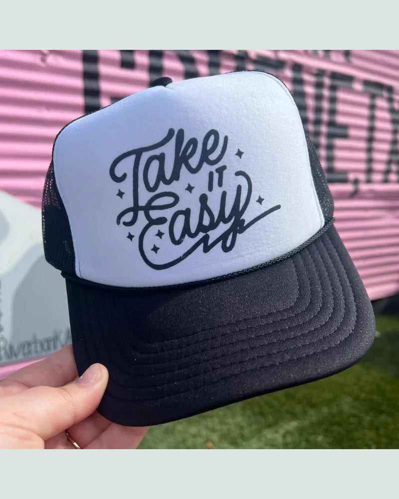 Take It Easy Trucker Cap-Hats-Turquoise and Tequila-kidtasticsgymnastics