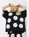 Baseball Top-Tops-Peach Love California-Black-Small-kidtasticsgymnastics