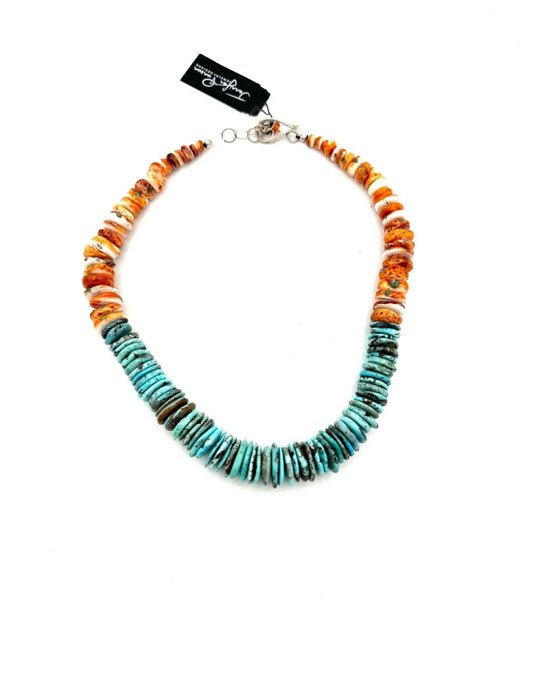 Turquoise and Spiny Oyster Necklace-Necklaces-Jennifer Ponson-kidtasticsgymnastics