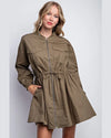 Drawstring Utility Jacket Dress-Dresses-LLove-Small-Olive-kidtasticsgymnastics