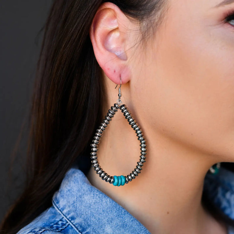 Turquoise Teardrop Earrings-Earrings-West & Co-kidtasticsgymnastics