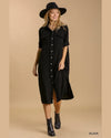 Button Up Gauze Dress-Dresses-Umgee-Small-Black-kidtasticsgymnastics