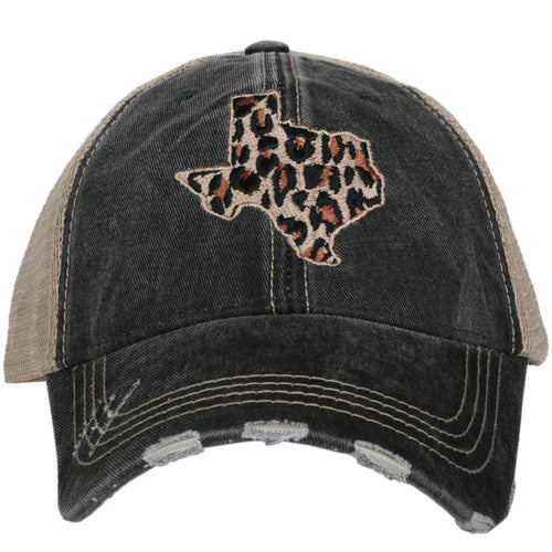 Leopard Texas Trucker Hat-Hats-Katydid-Black-kidtasticsgymnastics