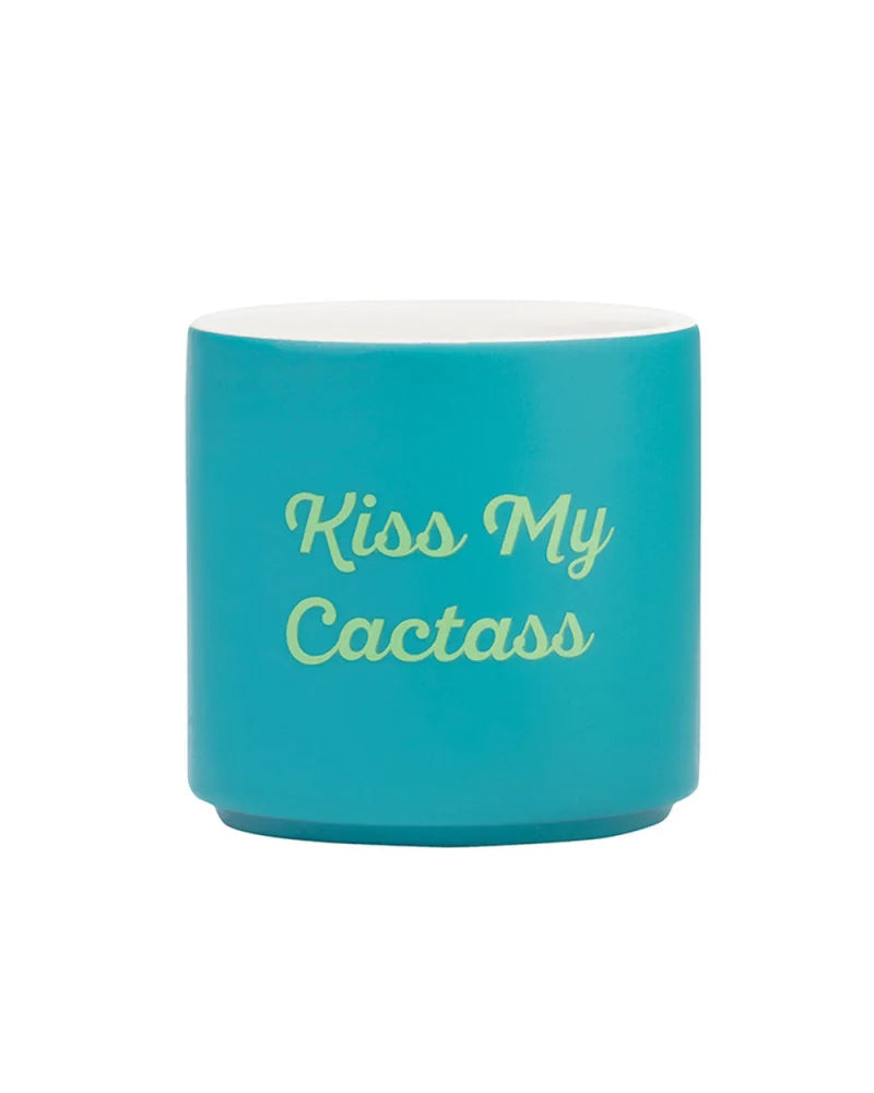 Ceramic Planters-Pots & Planters-About Face Designs, Inc.-Kiss My Cactass-kidtasticsgymnastics