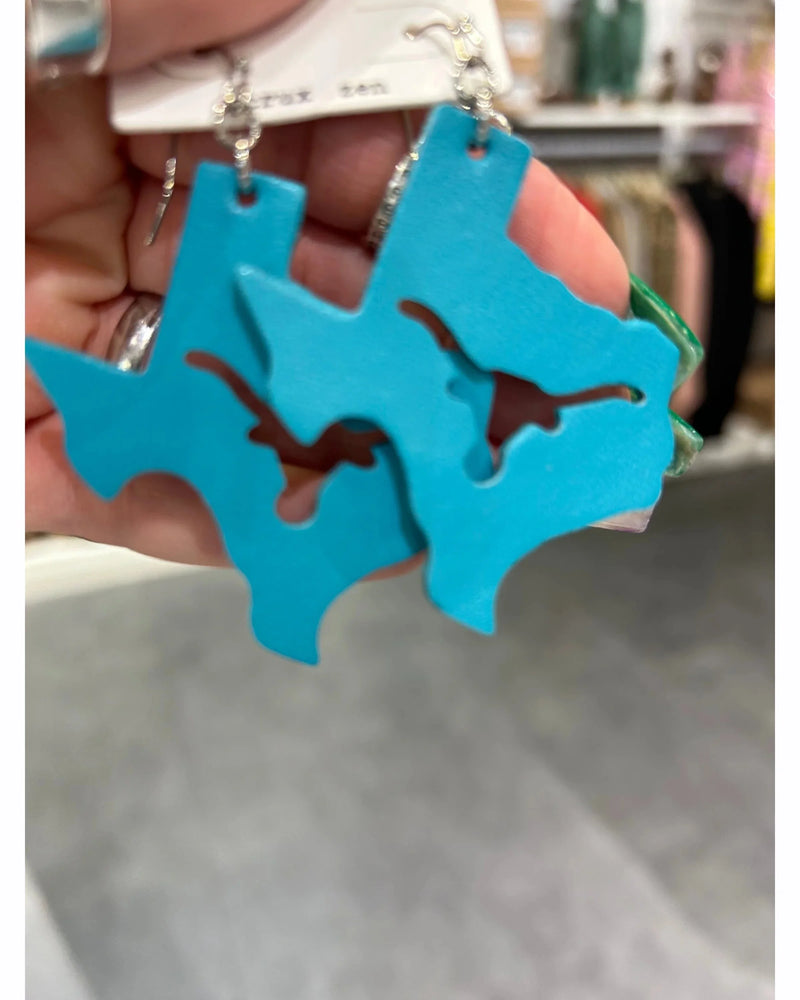 Texas Cutout Earring-Earrings-Suzie Q USA-Teal-kidtasticsgymnastics