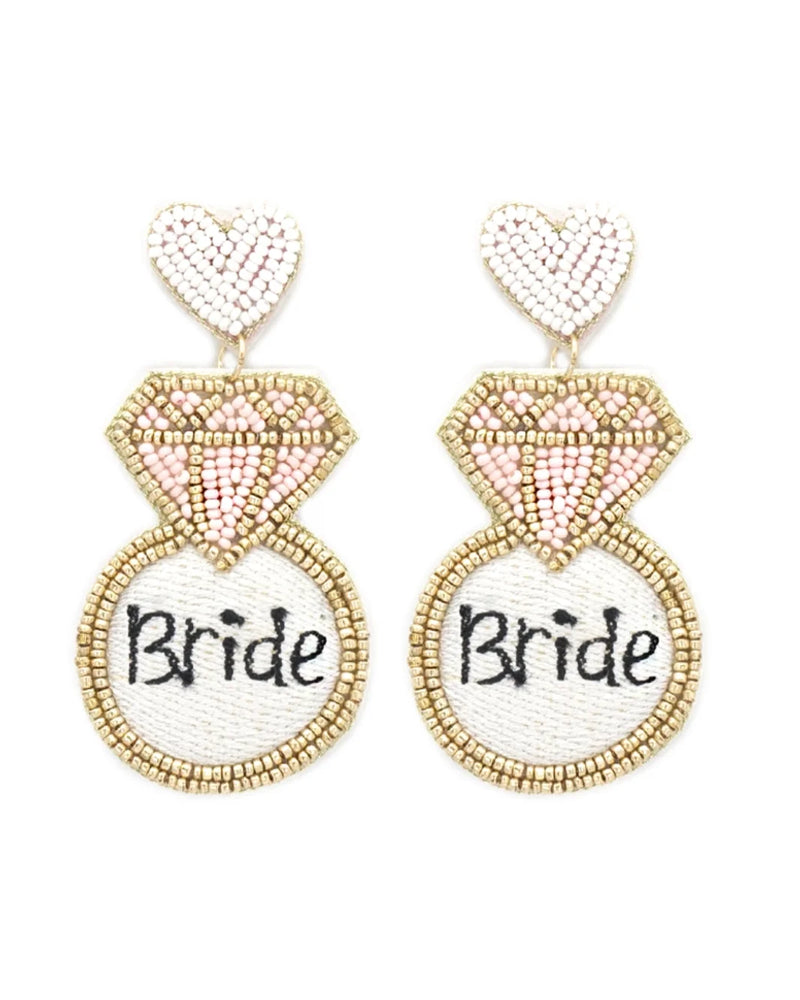 Bride Earrings-Earrings-What's Hot Jewelry-Bride Word Dangle-kidtasticsgymnastics