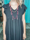 Beaded Fringe Necklace-Necklaces-Lost and Found Trading Company-Pink-kidtasticsgymnastics