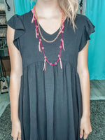 Beaded Fringe Necklace-Necklaces-Lost and Found Trading Company-Pink-kidtasticsgymnastics