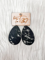 Cowhide Teardrop Earrings-Earrings-Keep it Gypsy-Black-kidtasticsgymnastics