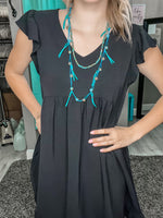 Beaded Fringe Necklace-Necklaces-Lost and Found Trading Company-Turquoise-kidtasticsgymnastics